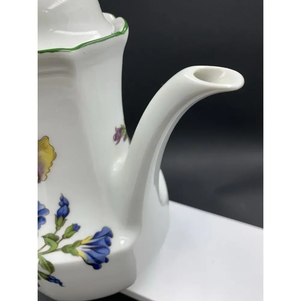 Vintage Bareuther Waldsassen Bavaria Germany Coffee Teapot With Floral Pattern